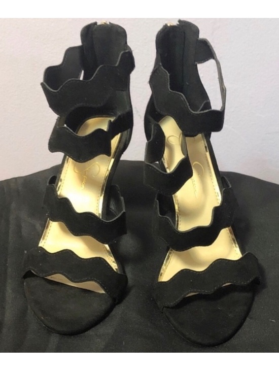 Jessica Simpson Shoes - Black Scallop-Strap Women’s Heeled Sandals